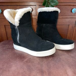 Steve Madden Hidden Wedge Platform Fur Lined Ankle Booties Sneakers